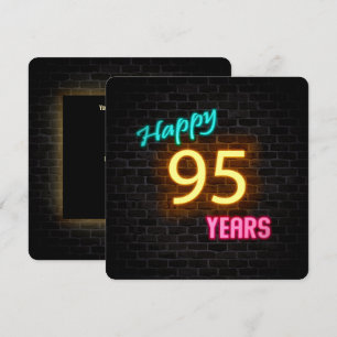 Convites Sinal de aniversário de 95 anos em neon aceso em t