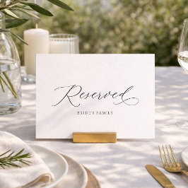 Convites Sinal de Assento de Casamento Reservado Elegante