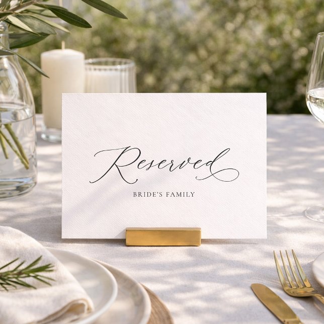 Convites Sinal de Assento de Casamento Reservado Elegante (Criador carregado)