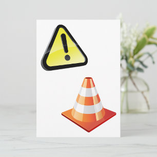 Convites Sinal de Aviso de Cuidado com Cone de Trânsito
