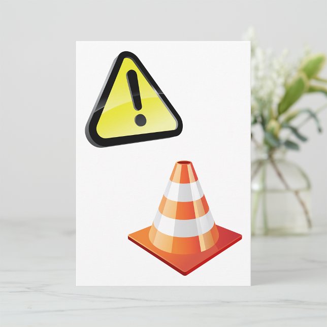 Convites Sinal de Aviso de Cuidado com Cone de Trânsito (Criador carregado)