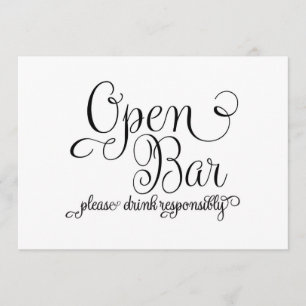 Convites Sinal de Bar Aberto Casamento