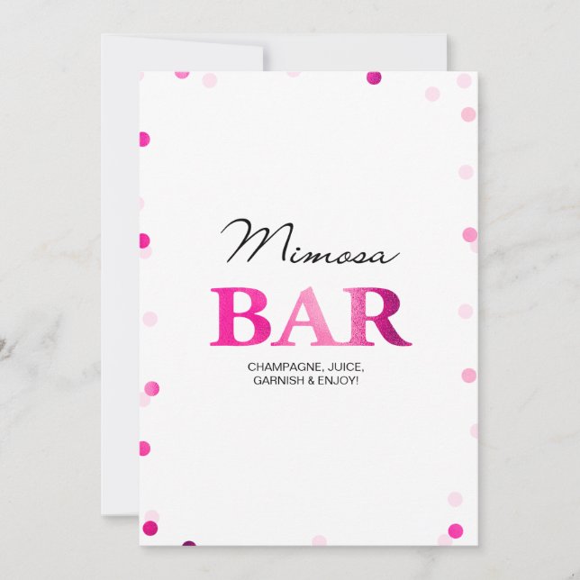 Convites Sinal de Bar de Mimosa para Chá de Noiva | Confete (Frente)