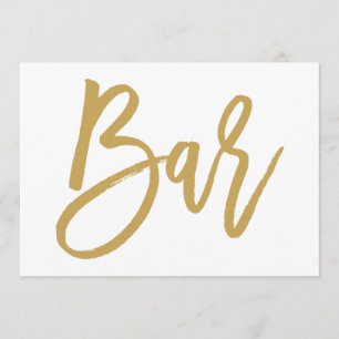 Convites Sinal de Barra de Casamento em Letra Dourada Chic