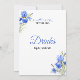 Convites Sinal de Bebidas para Chá de Noiva Blue Iris Somet