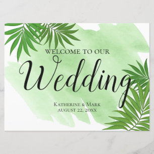 Convites Sinal de Boas-Vindas de Casamento Folhas de Palmei