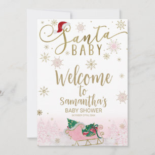 Convites Sinal de Boas-Vindas Santa Baby Churrasco de Natal