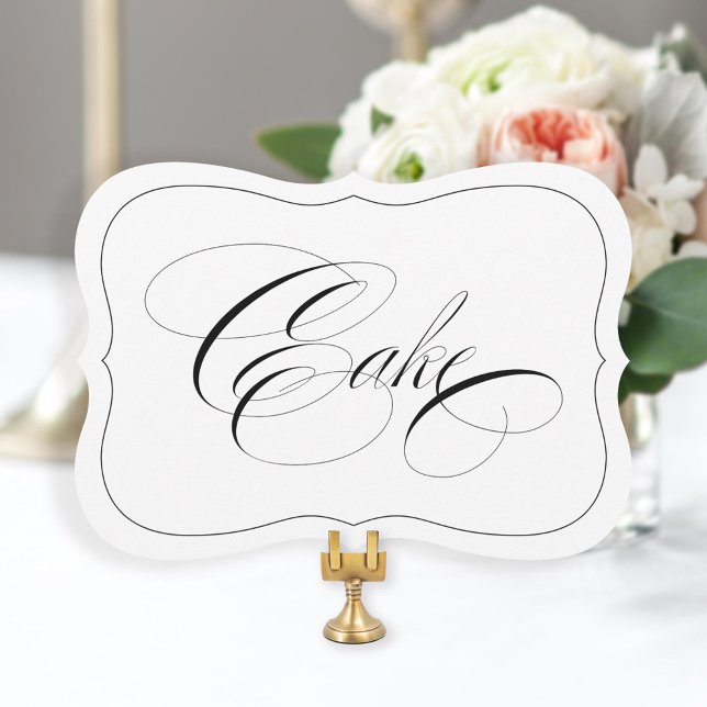 Convites Sinal de Bolo de Casamento Elegante com Corte a La (Criador carregado)