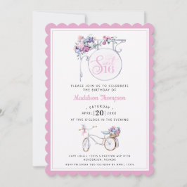 Convites Sinal de Café Floral Rosa | Doce 16