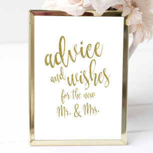 Convites Sinal de Casamento Acessível Dourado com Conselhos
