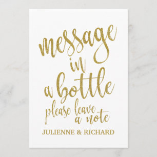 Convites Sinal de Casamento Acessível Message in a Bottle G