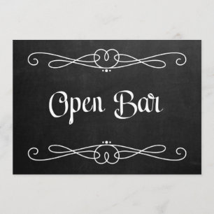 Convites Sinal de Casamento "Bar Aberto" Estilo Quadro Negr