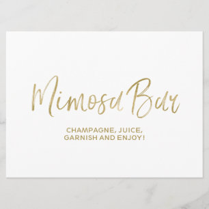 Convites Sinal de casamento "Bar Mimosa" Ouro Na moda