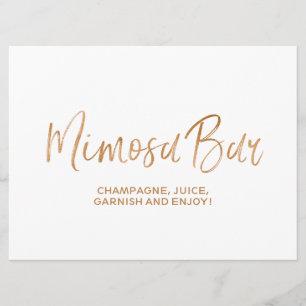 Convites Sinal de casamento "Bar Mimosa"   Rosa Dourada na 