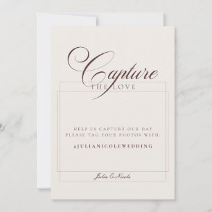 Convites Sinal de Casamento Capture The Love Marrom Marfim