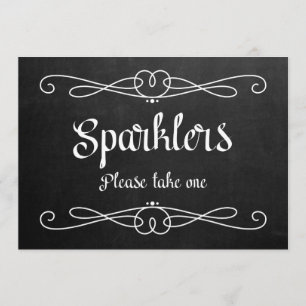 Convites Sinal de Casamento Chalkboard "Sparklers"