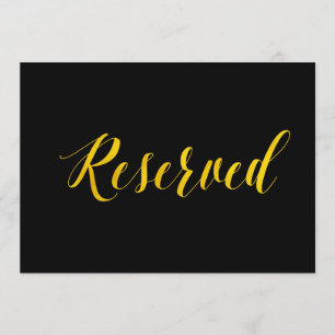 Convites Sinal de Casamento Chic "Reservado" em Folha de Ou