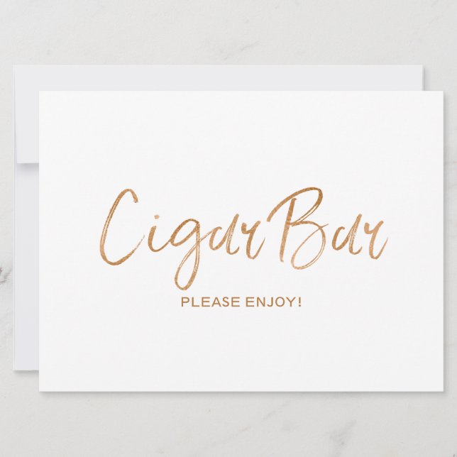 Convites Sinal de Casamento "Cigar Bar" | Rosa Dourada Esti (Frente)