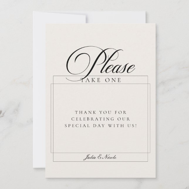 Convites Sinal de Casamento Classic Ivory Por Favor Aceite  (Frente)