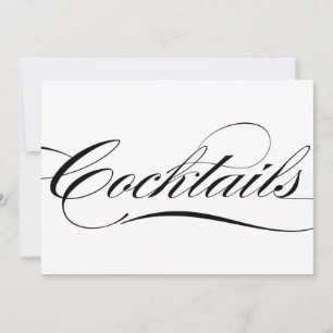 Convites Sinal de casamento de coquetéis de caligrafia eleg