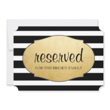 Sinal de Casamento de Folha de Ouro Negra Reservad