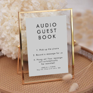 Convites Sinal de Casamento de Guestbook de Áudio Elegante