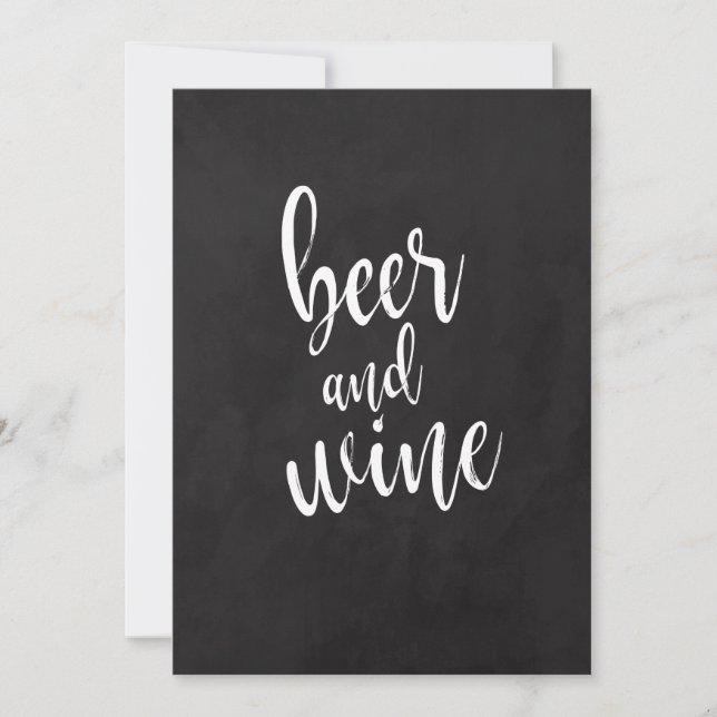 Convites Sinal de Casamento em Quadro Negro de Giz: Cerveja (Frente)