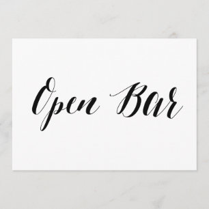 Convites Sinal de Casamento Estilo Caligráfico "Bar Aberto"