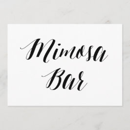 Convites Sinal de Casamento Estilo Caligráfico "Mimosa Bar"