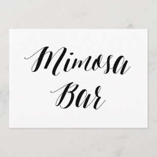 Convites Sinal de Casamento Estilo Caligráfico "Mimosa Bar"