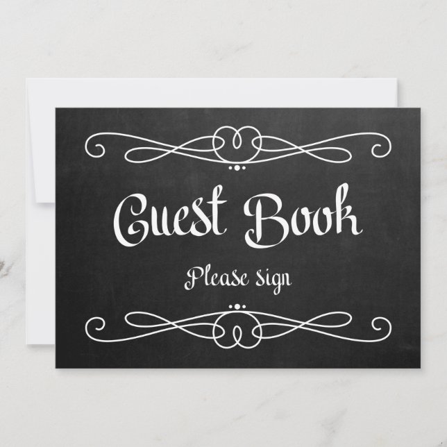 Convites Sinal de Casamento Estilo Quadro Negro "Livro de H (Frente)