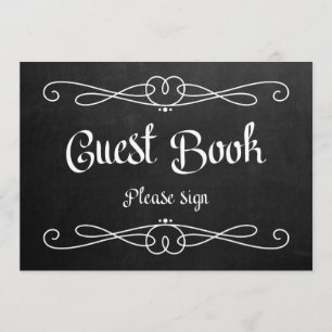 Convites Sinal de Casamento Estilo Quadro Negro "Livro de H