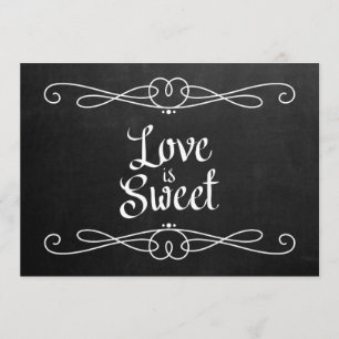Convites Sinal de Casamento Estilo Quadro Negro "O Amor é D