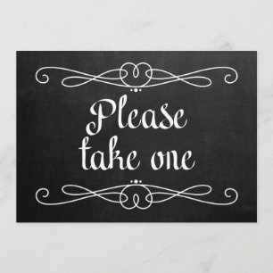 Convites Sinal de Casamento Estilo Quadro Negro "Por favor,