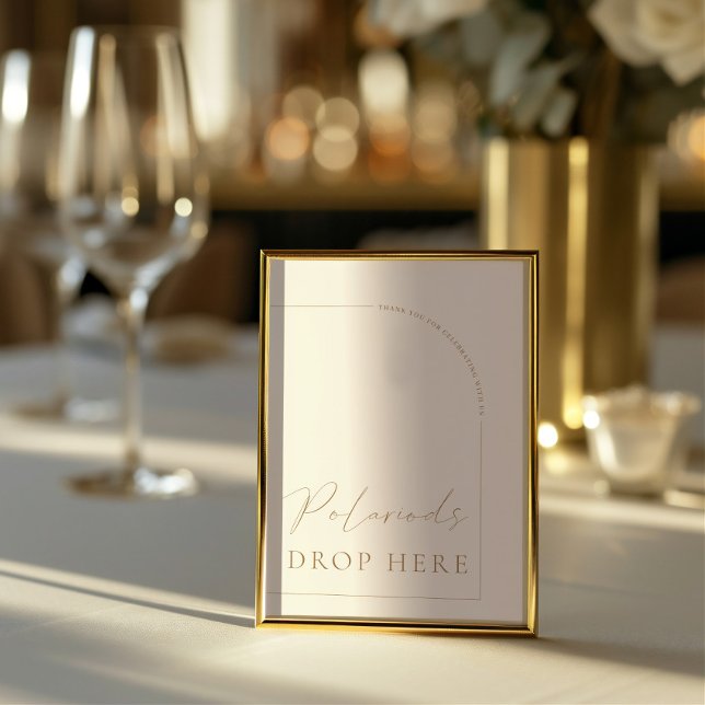 Convites Sinal de Casamento Polário da Caligrafia Moderna A (Arch Modern Calligraphy Polariod Wedding Sign Invitation)