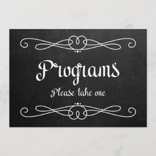Convites Sinal de Casamento "Programas" no Estilo Quadro Ne