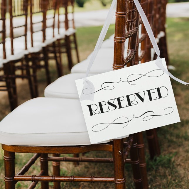 Convites Sinal de Casamento Reservado com Elegante Caligraf (Criador carregado)