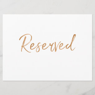 Convites Sinal de Casamento "Reservado" do Rosa Dourado N