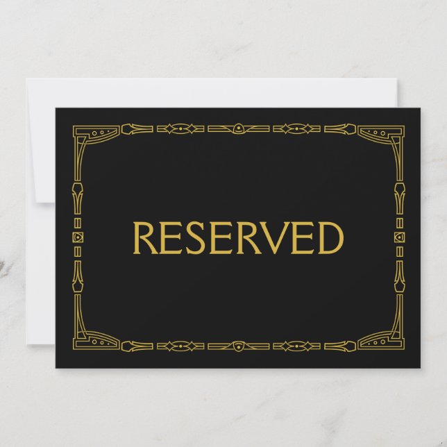 Convites Sinal de Casamento "Reservado" Estilo Art Déco Dou (Frente)