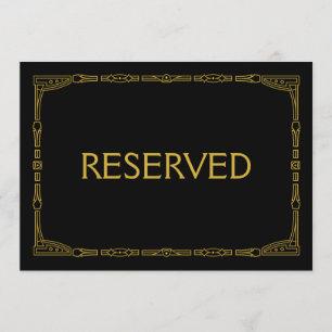 Convites Sinal de Casamento "Reservado" Estilo Art Déco Dou