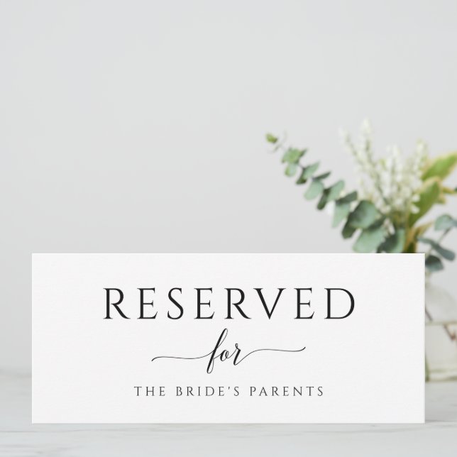 Convites Sinal de Casamento Reservado Romântico Caligrafia  (Em pé/Frente)