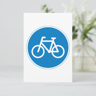 Convites Sinal de Ciclovia Azul Símbolo de Estrada de Cicli