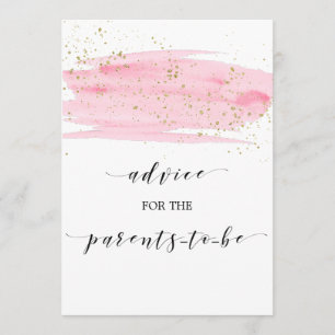 Convites Sinal de Conselho de Aquarela Rosa e Dourado
