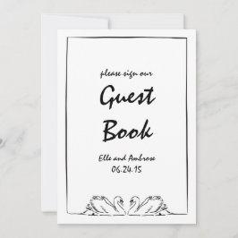 Convites Sinal de eterno Desenhado de Swan Casado de Convid