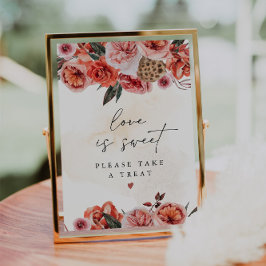 Convites Sinal de Favor LYRA Boho Floral de Outono O Amor é