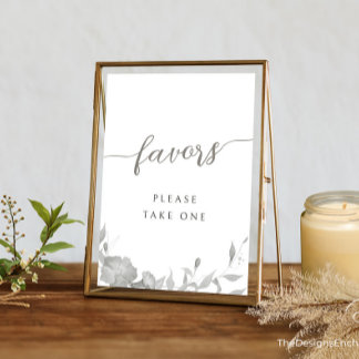 Convites Sinal de Favor Minimalista Moderno Boho Floral Déc