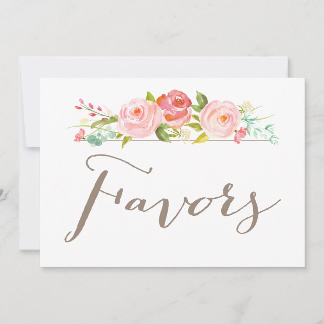 Convites Sinal de Favoritos de Casamento de Jardim rosa (Frente)