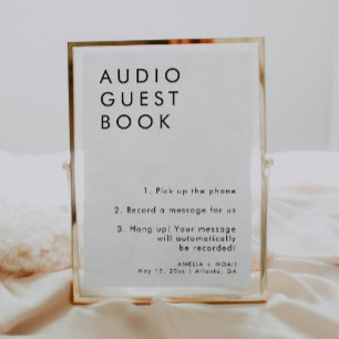 Convites Sinal de Guestbook de Áudio de Casamento Minimalis