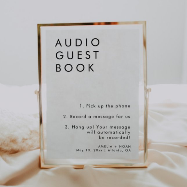 Convites Sinal de Guestbook de Áudio de Casamento Minimalis (Criador carregado)