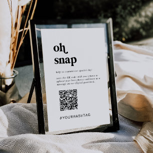 Convites Sinal de Hashtag de Casamento de Código QR de Snap